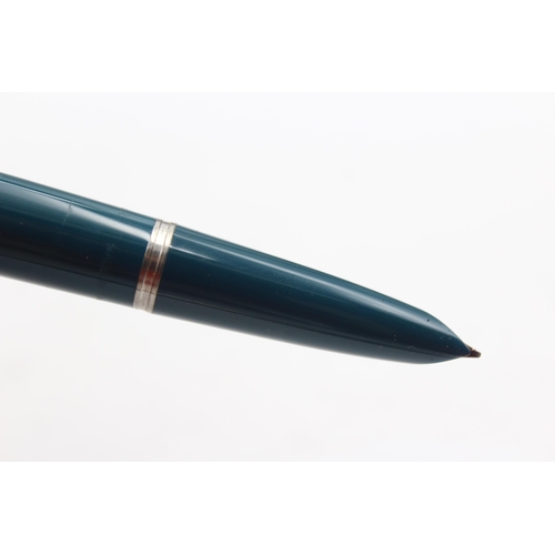 289 - Vintage PARKER 51 Teal FOUNTAIN PEN w/ Brushed Steel Cap, Pencil, Original Box