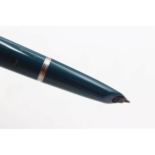 289 - Vintage PARKER 51 Teal FOUNTAIN PEN w/ Brushed Steel Cap, Pencil, Original Box