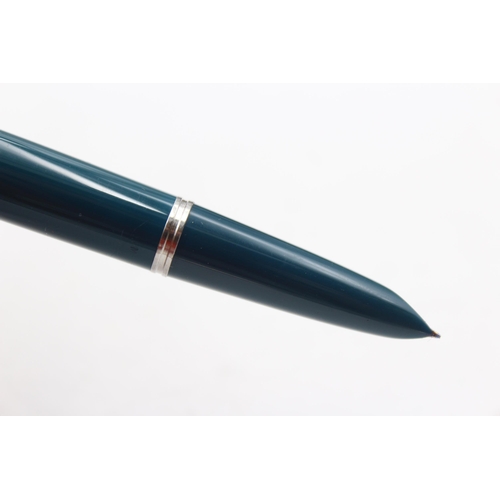 289 - Vintage PARKER 51 Teal FOUNTAIN PEN w/ Brushed Steel Cap, Pencil, Original Box