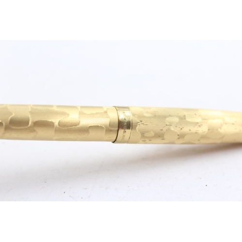 298 - Vintage PARKER 61 Rolled Gold FOUNTAIN PEN w/ Gold Plate Nib WRITING (22g)