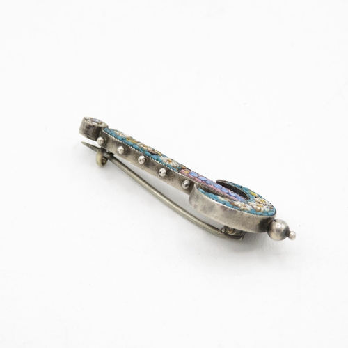 161 - A Victorian Silver Micro Mosaic Brooch (9g)