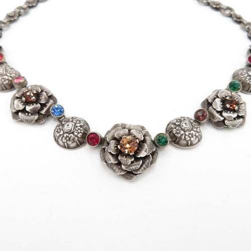 167 - A Vintage 1950s Statement Floral Necklace (47g)