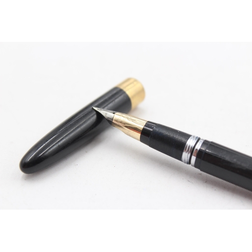 278 - Vintage SHEAFFER Snorkel Black Fountain Pen w/ 14ct Gold Nib WRITING