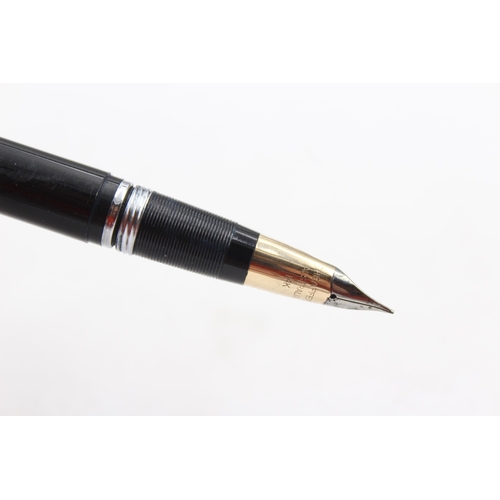 278 - Vintage SHEAFFER Snorkel Black Fountain Pen w/ 14ct Gold Nib WRITING