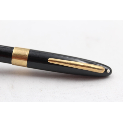 278 - Vintage SHEAFFER Snorkel Black Fountain Pen w/ 14ct Gold Nib WRITING