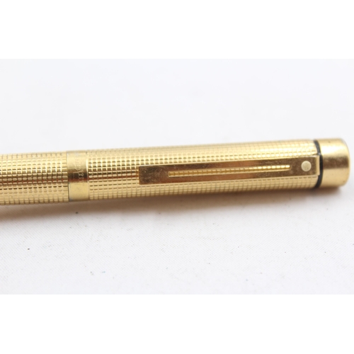 279 - Vintage SHEAFFER Targa Gold Plated  Fountain Pen w/ 14ct Gold Nib WRITING (23g)