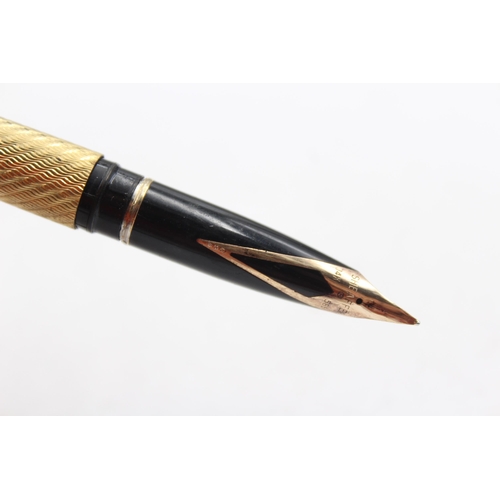 280 - Vintage SHEAFFER Targa Gold Plated  Fountain Pen w/ 14ct Gold Nib WRITING (23g)