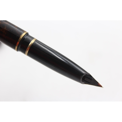 281 - Vintage SHEAFFER Targa Brown Lacquer Fountain Pen w/ 14ct Gold Nib WRITING