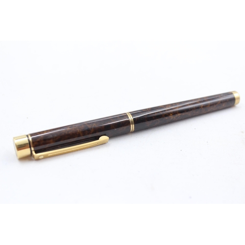 281 - Vintage SHEAFFER Targa Brown Lacquer Fountain Pen w/ 14ct Gold Nib WRITING