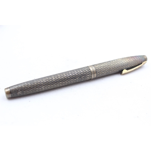 290 - Vintage SHEAFFER Stamped .925 Sterling Silver Fountain Pen w/ 14ct Gold Nib 24g