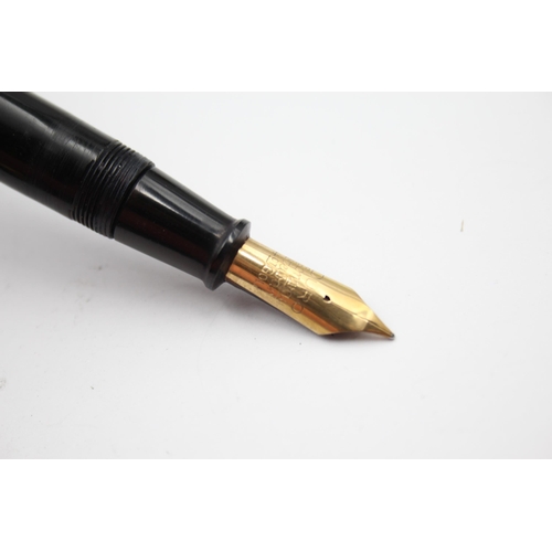 292 - Vintage CONWAY STEWART 100 Black Fountain Pen w/ 14ct Gold Nib WRITING Boxed