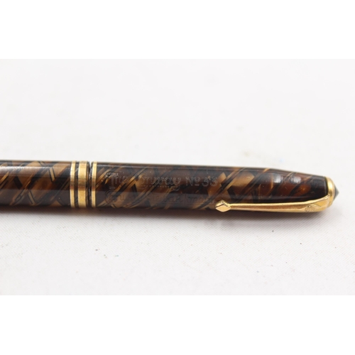 293 - Vintage CONWAY STEWART No.58 Brown Fountain Pen w/ 14ct Gold Nib, Pencil Etc