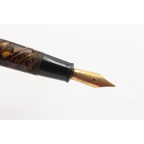 293 - Vintage CONWAY STEWART No.58 Brown Fountain Pen w/ 14ct Gold Nib, Pencil Etc