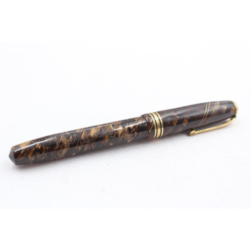 293 - Vintage CONWAY STEWART No.58 Brown Fountain Pen w/ 14ct Gold Nib, Pencil Etc