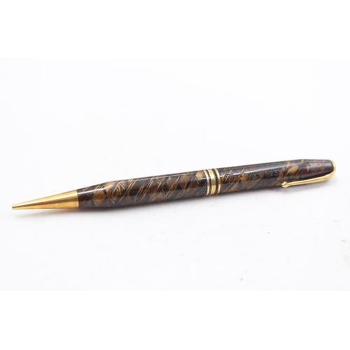 293 - Vintage CONWAY STEWART No.58 Brown Fountain Pen w/ 14ct Gold Nib, Pencil Etc