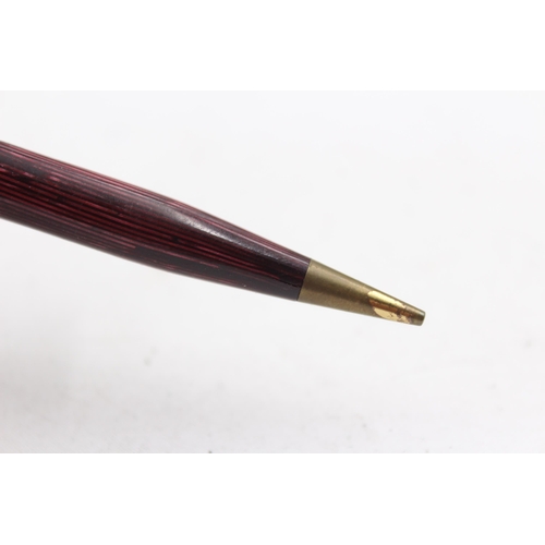 294 - Vintage CONWAY STEWART 36 Burgundy Fountain Pen w/ 14ct Gold Nib, Pencil Etc