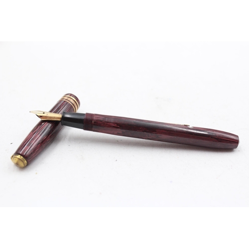 294 - Vintage CONWAY STEWART 36 Burgundy Fountain Pen w/ 14ct Gold Nib, Pencil Etc