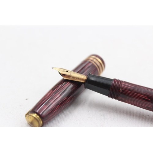 294 - Vintage CONWAY STEWART 36 Burgundy Fountain Pen w/ 14ct Gold Nib, Pencil Etc