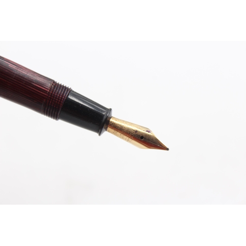 294 - Vintage CONWAY STEWART 36 Burgundy Fountain Pen w/ 14ct Gold Nib, Pencil Etc