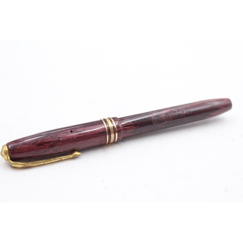 294 - Vintage CONWAY STEWART 36 Burgundy Fountain Pen w/ 14ct Gold Nib, Pencil Etc