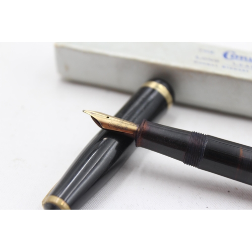 295 - Vintage CONWAY STEWART 85L Black FOUNTAIN PEN w/ 14ct Gold Nib WRITING