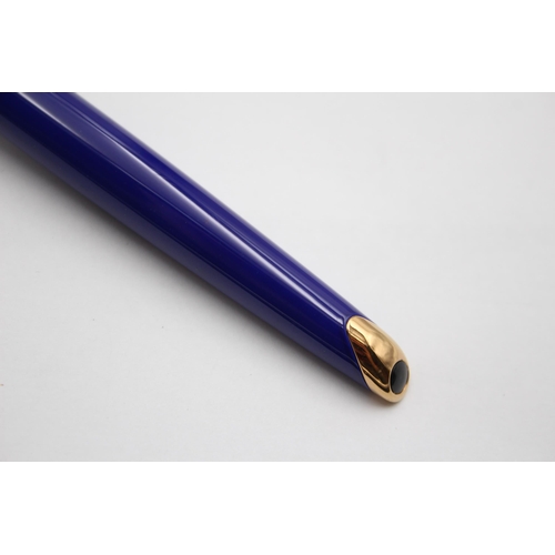 298 - WATERMAN Carene Blue Lacquer Fountain Pen w/ 18ct Gold Nib WRITING