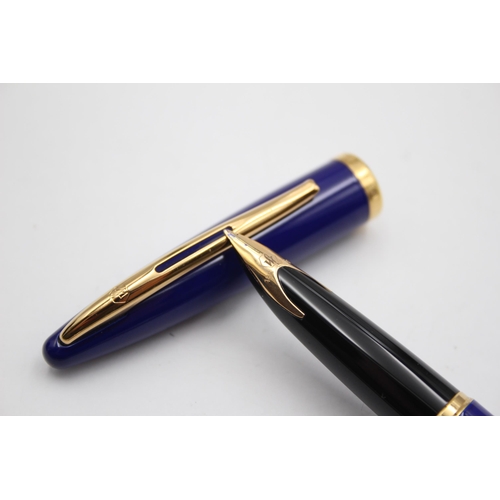 298 - WATERMAN Carene Blue Lacquer Fountain Pen w/ 18ct Gold Nib WRITING