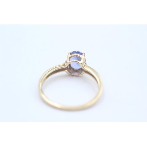 130 - 14ct Gold Tanzanite & Diamond Eleven Stone Dress Ring (2.3g) Size  P