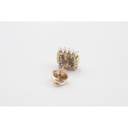20 - 9ct Gold Diamond Cluster Stud Earrings (2g)