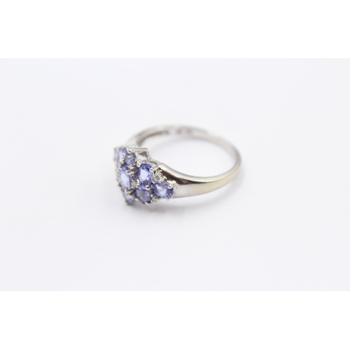 24 - 9ct White Gold Diamond & Tanzanite Dress Ring (3g) Size  P