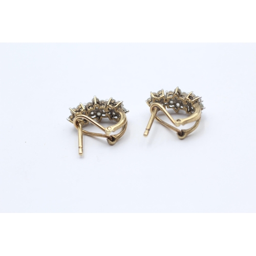 36 - 9ct Gold Diamond Cluster Stud Earrings (2.6g)
