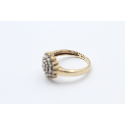 52 - 9ct Gold Diamond Halo Ring (3g) Size  O