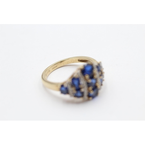 53 - 9ct Gold Diamond & Kyanite Dress Ring (2.9g) Size  M
