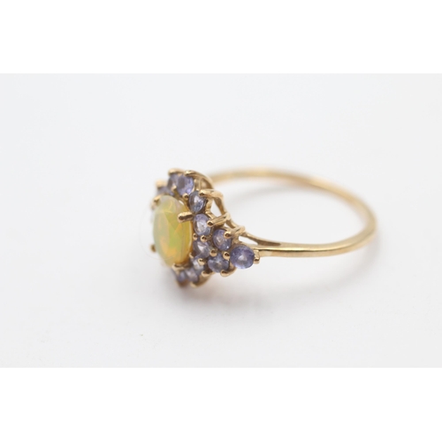 74 - 9ct Gold Tanzanite & Opal Dress Ring (2.4g) Size  S