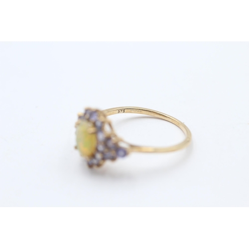 74 - 9ct Gold Tanzanite & Opal Dress Ring (2.4g) Size  S