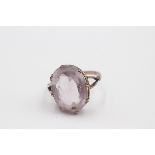 80 - 9ct Gold Amethyst Single Stone Ring (4.1g) Size  M