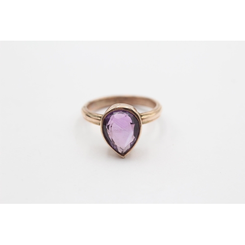 89 - 9ct Gold Amethyst Single Stone Ring (4.2g) Size  P