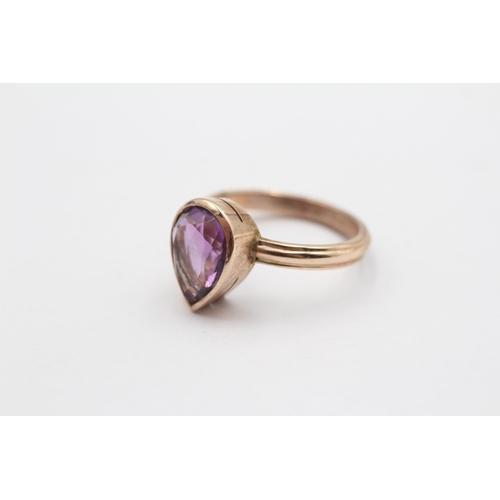 89 - 9ct Gold Amethyst Single Stone Ring (4.2g) Size  P