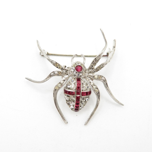 169 - An Art Deco Paste Set Spider Brooch (56g)