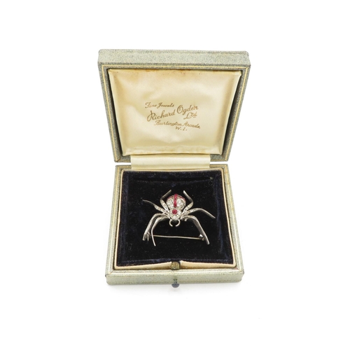 169 - An Art Deco Paste Set Spider Brooch (56g)