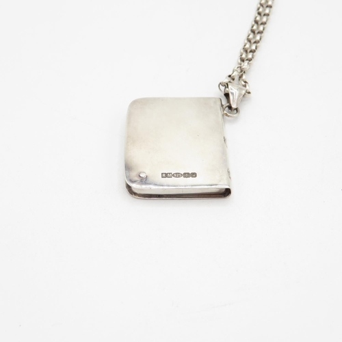 180 - A Silver Stamp Holder Pendant And Chain (29g)