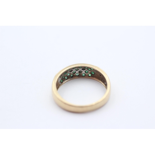 1 - 9ct Gold Diamond & Emerald Dress Ring (3g) Size  O