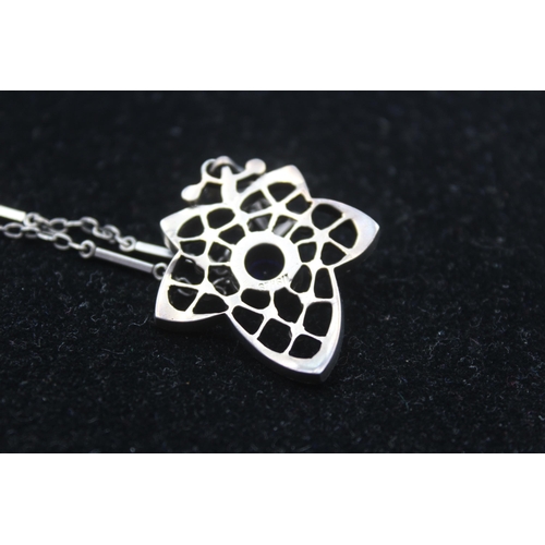 181 - An Edwardian Silver Paste Set Pendant Necklace (14g)