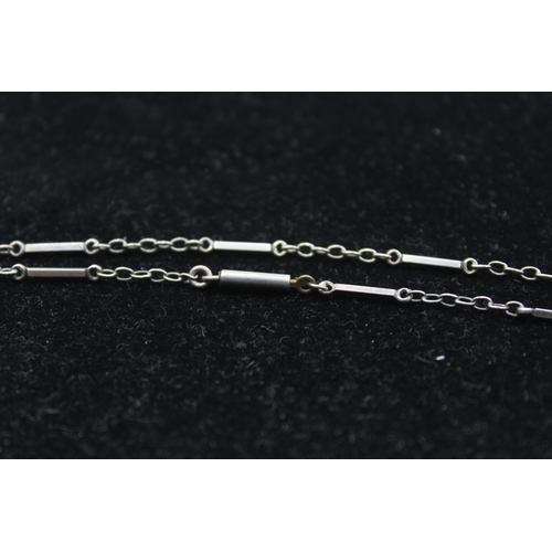 181 - An Edwardian Silver Paste Set Pendant Necklace (14g)
