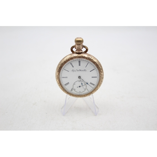 271 - ELGIN Gent's Rolled Gold Open Face Antique POCKET WATCH Hand-wind WORKING