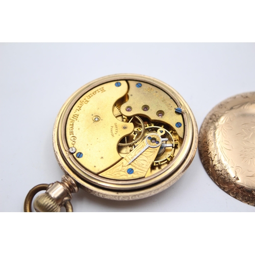 271 - ELGIN Gent's Rolled Gold Open Face Antique POCKET WATCH Hand-wind WORKING