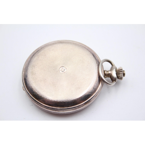 272 - MAPPIN & WEBB 925 SILVER Gents Vintage Half Hunter POCKETWATCH Hand-wind WORKING