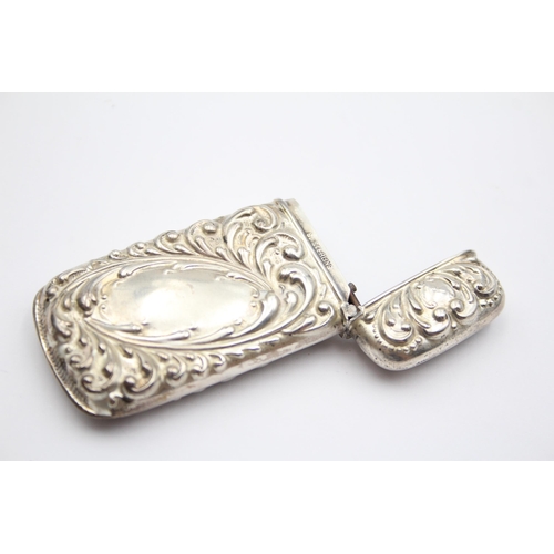 281 - Antique / Vintage Stamped .925 STERLING SILVER Ornate Vesta / Match Case (15g)