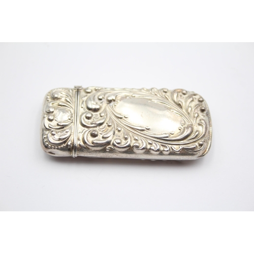 281 - Antique / Vintage Stamped .925 STERLING SILVER Ornate Vesta / Match Case (15g)