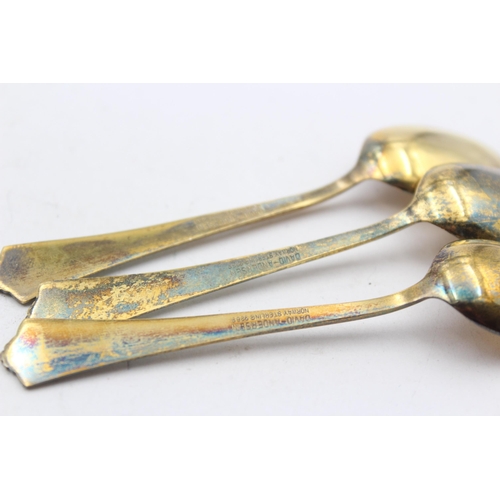 298 - 10 x DAVID ANDERSON .925 Sterling Silver Gilt Guilloche Enamel Spoons (96g)